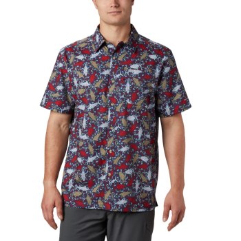 Columbia PFG Super Slack Tide Camp Big, Camisa Grises Oscuro Para Hombre | 987630-SFY